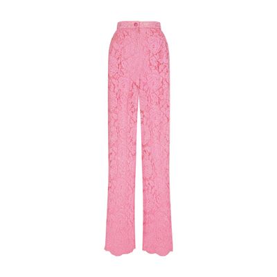 Dolce & Gabbana Flared branded stretch lace pants