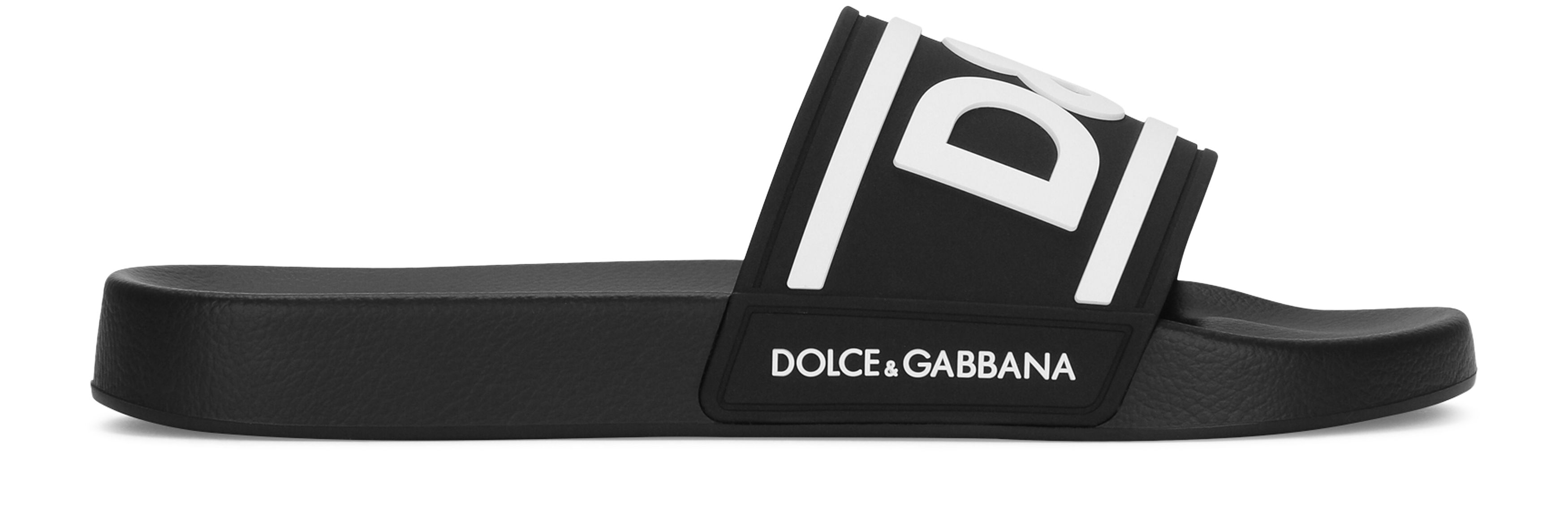 Dolce & Gabbana Rubber beachwear sliders with DG logo