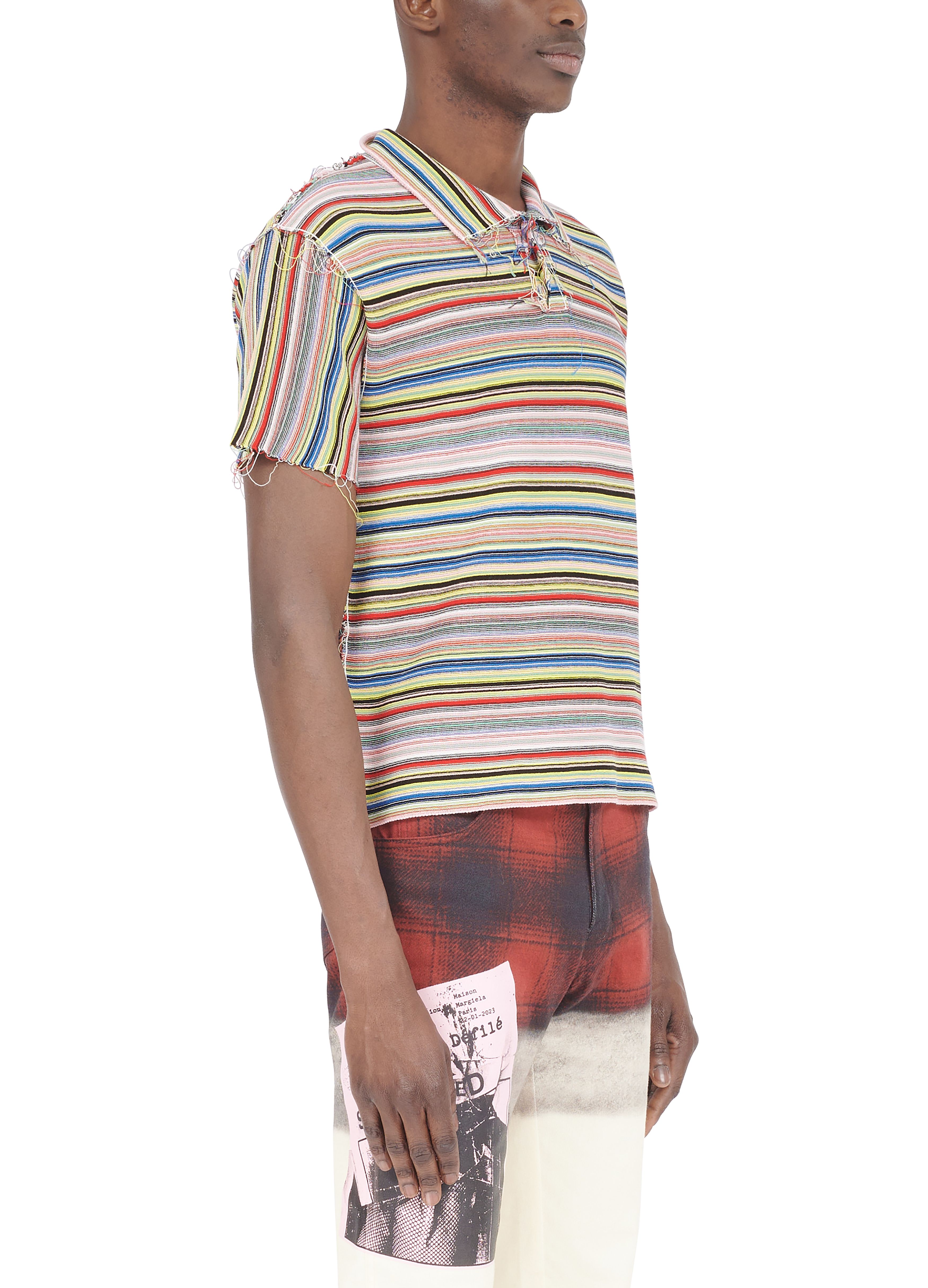 Maison Margiela Stripe knit polo shirt