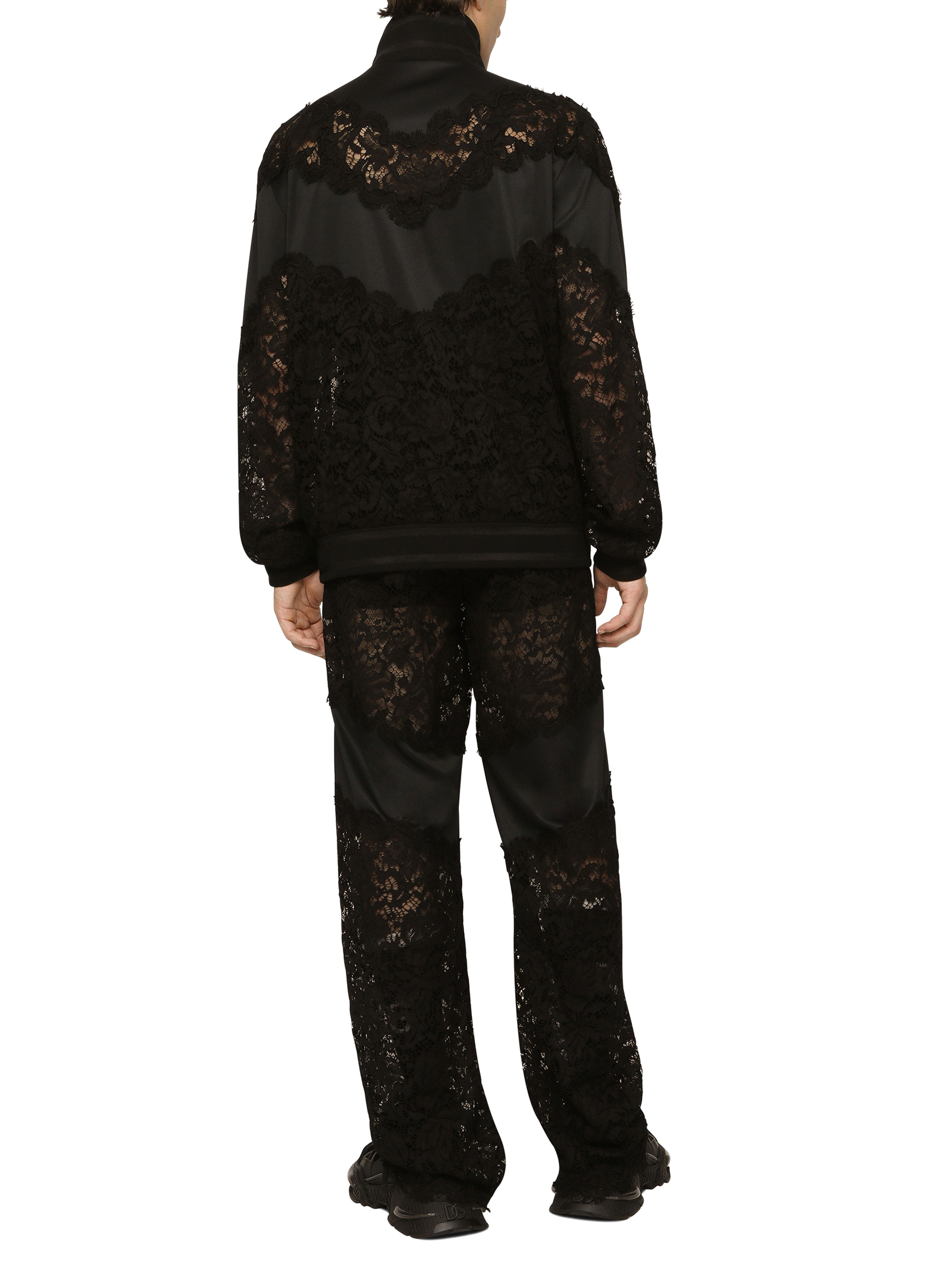 Dolce & Gabbana Cordonetto lace and jersey jogging pants