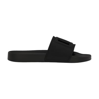 Dolce & Gabbana Rubber beachwear sliders with DG logo