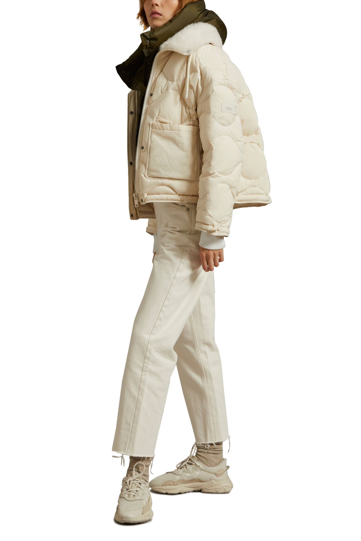 Yves Salomon Jacket in water-resistant performance fabric with lambskin collar