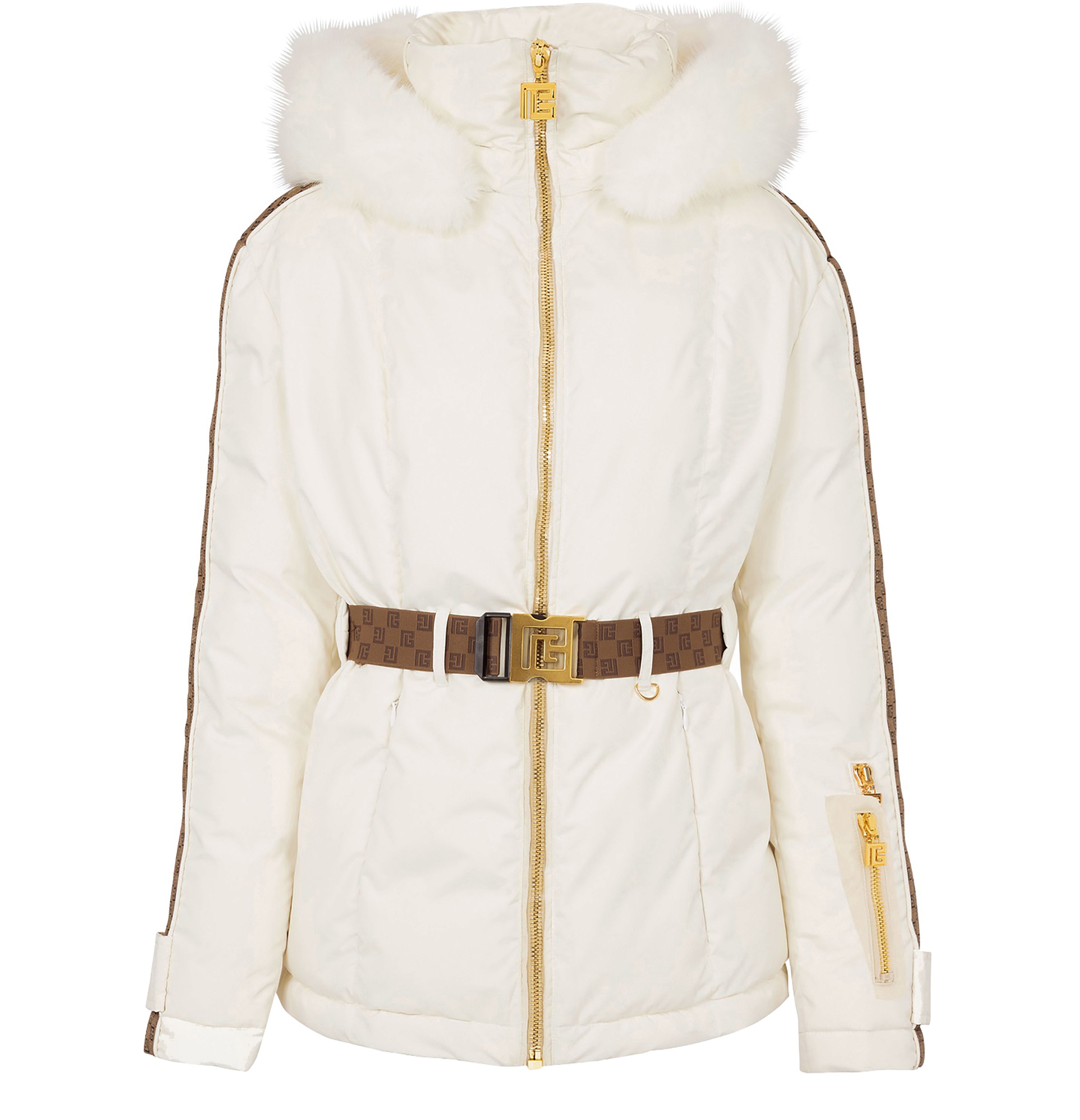 Balmain Pb Down Jacket With Belt