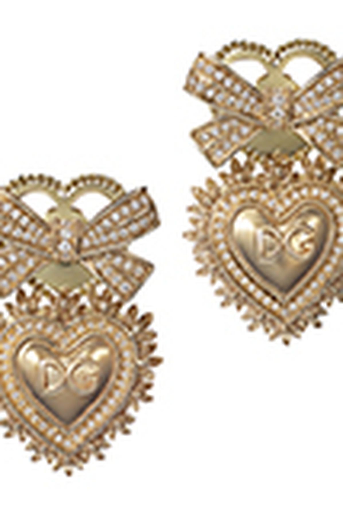 Dolce & Gabbana Devotion earrings in yellow gold with diamonds