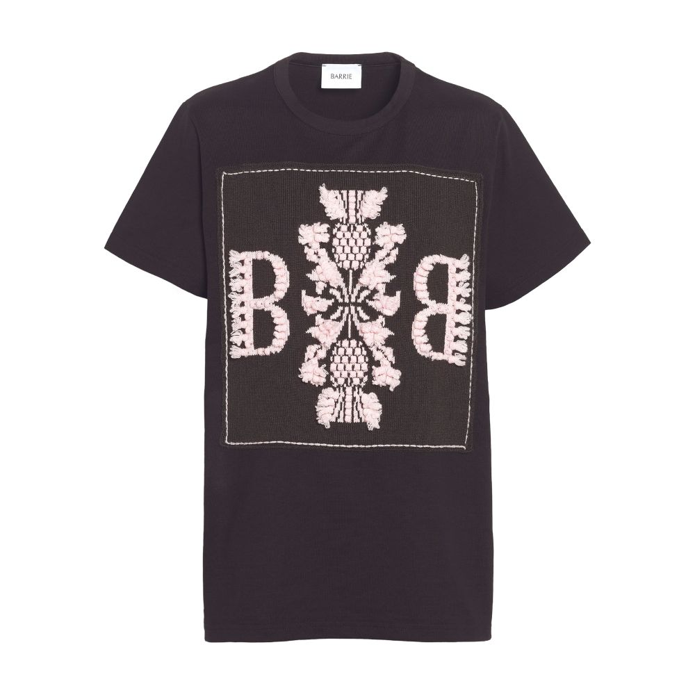 Barrie Cotton t-shirt with Barrie logo cashmere patch