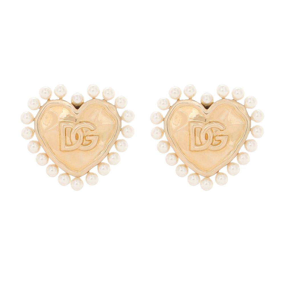 Dolce & Gabbana Heart earrings with beaded detailing