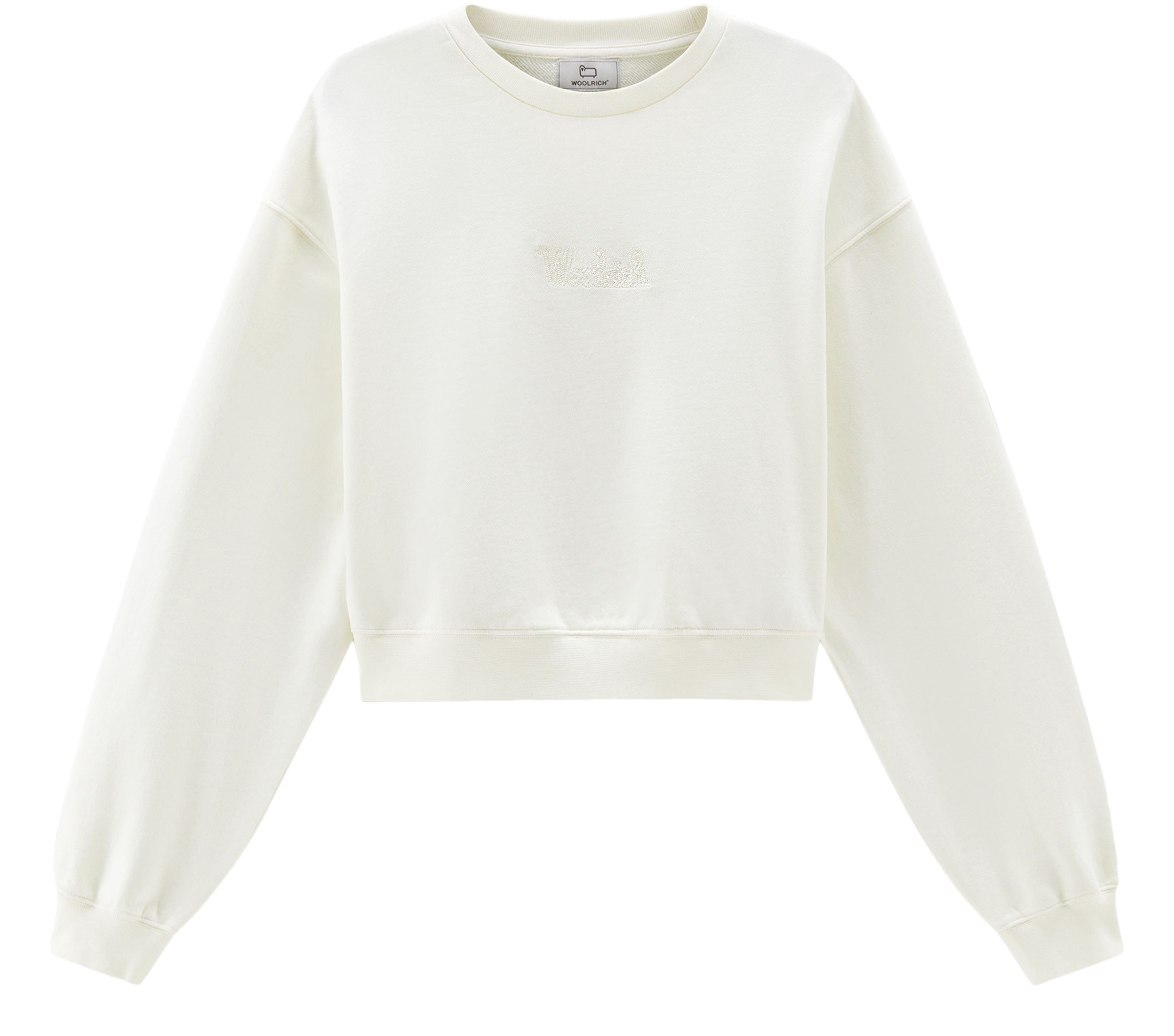 Woolrich Crewneck pure cotton sweatshirt with embroidered logo