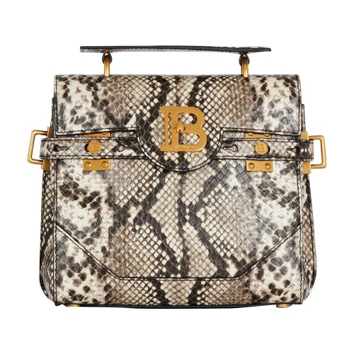 Balmain B-Buzz 23 Snakeskin-Effect Leather Bag