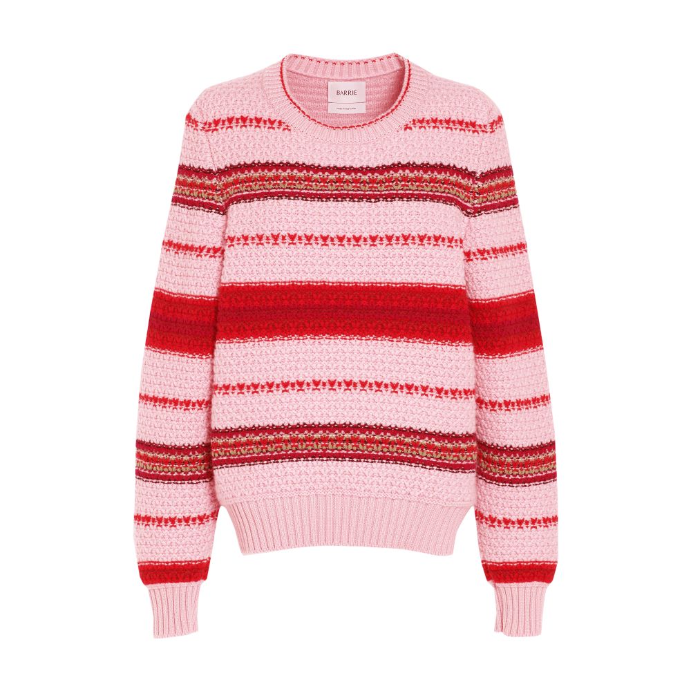 Barrie Striped chunky cashmere jumper