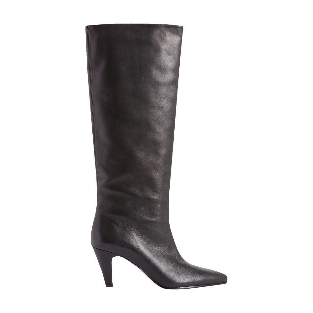  Leather knee-high boots