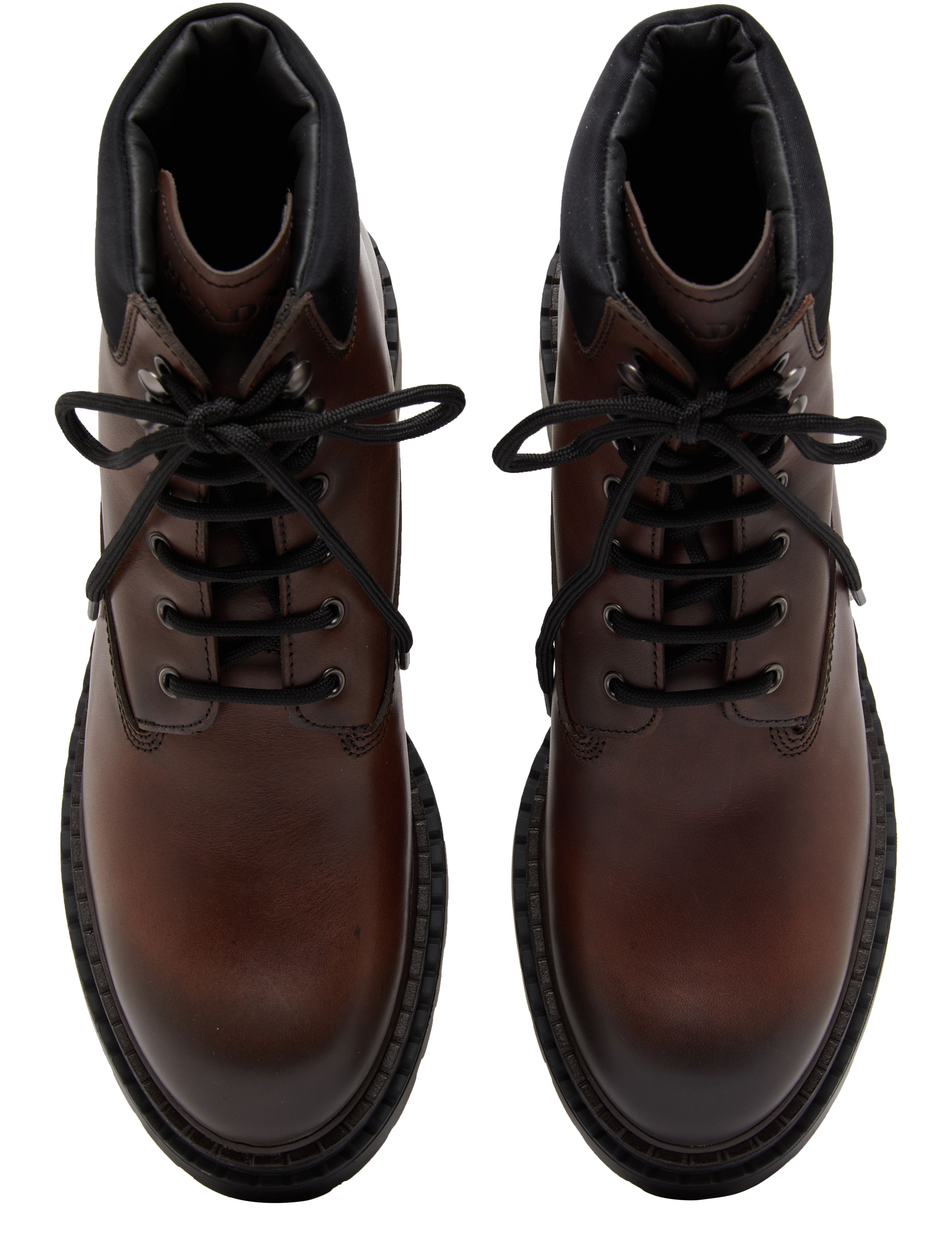 Prada Leather lace-up ankle boots