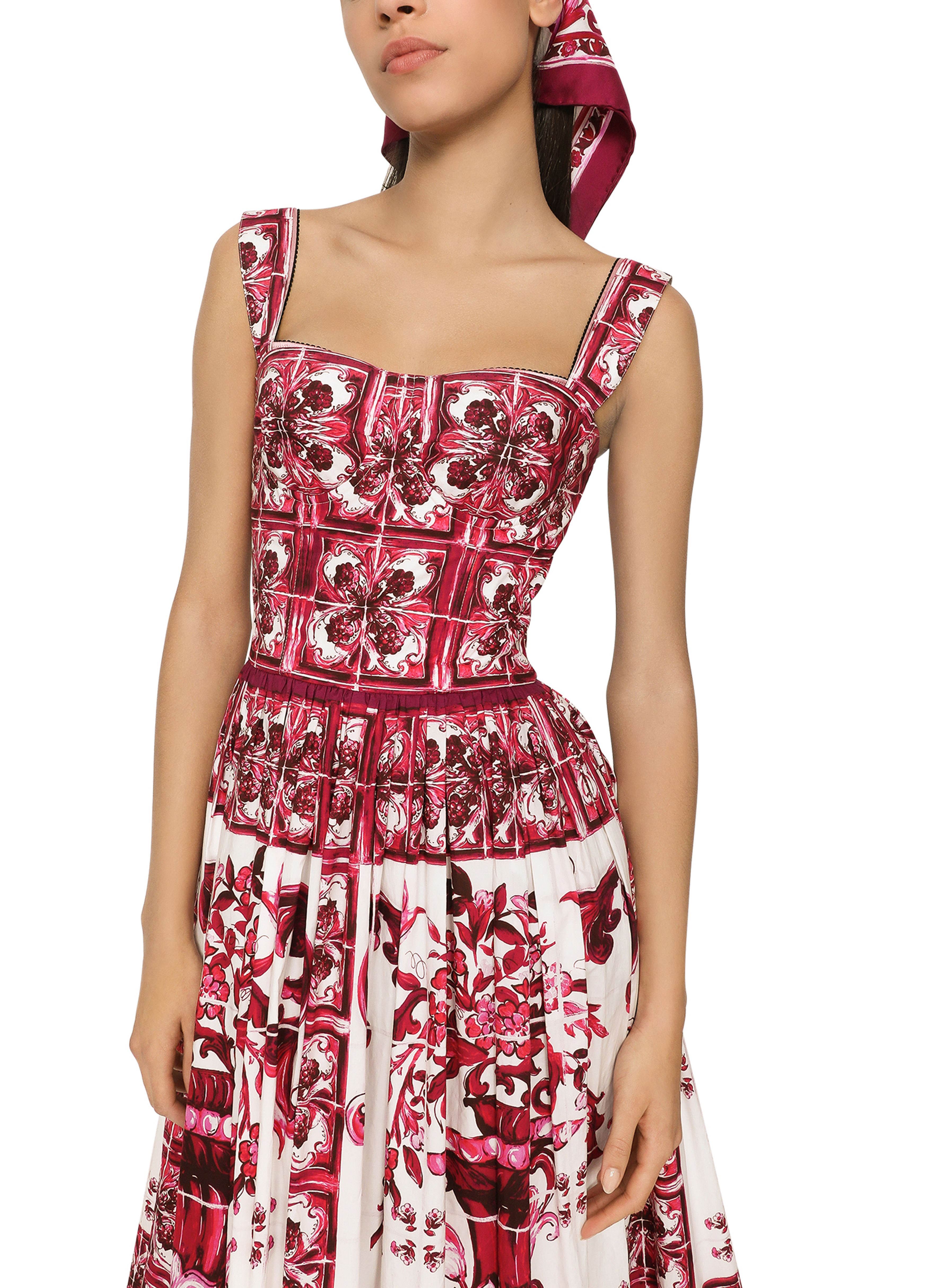 Dolce & Gabbana Majolica midi corset dress