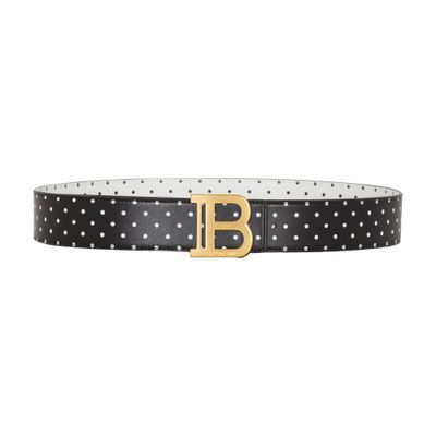 Balmain B-Belt printed reversible calfskin leather belt