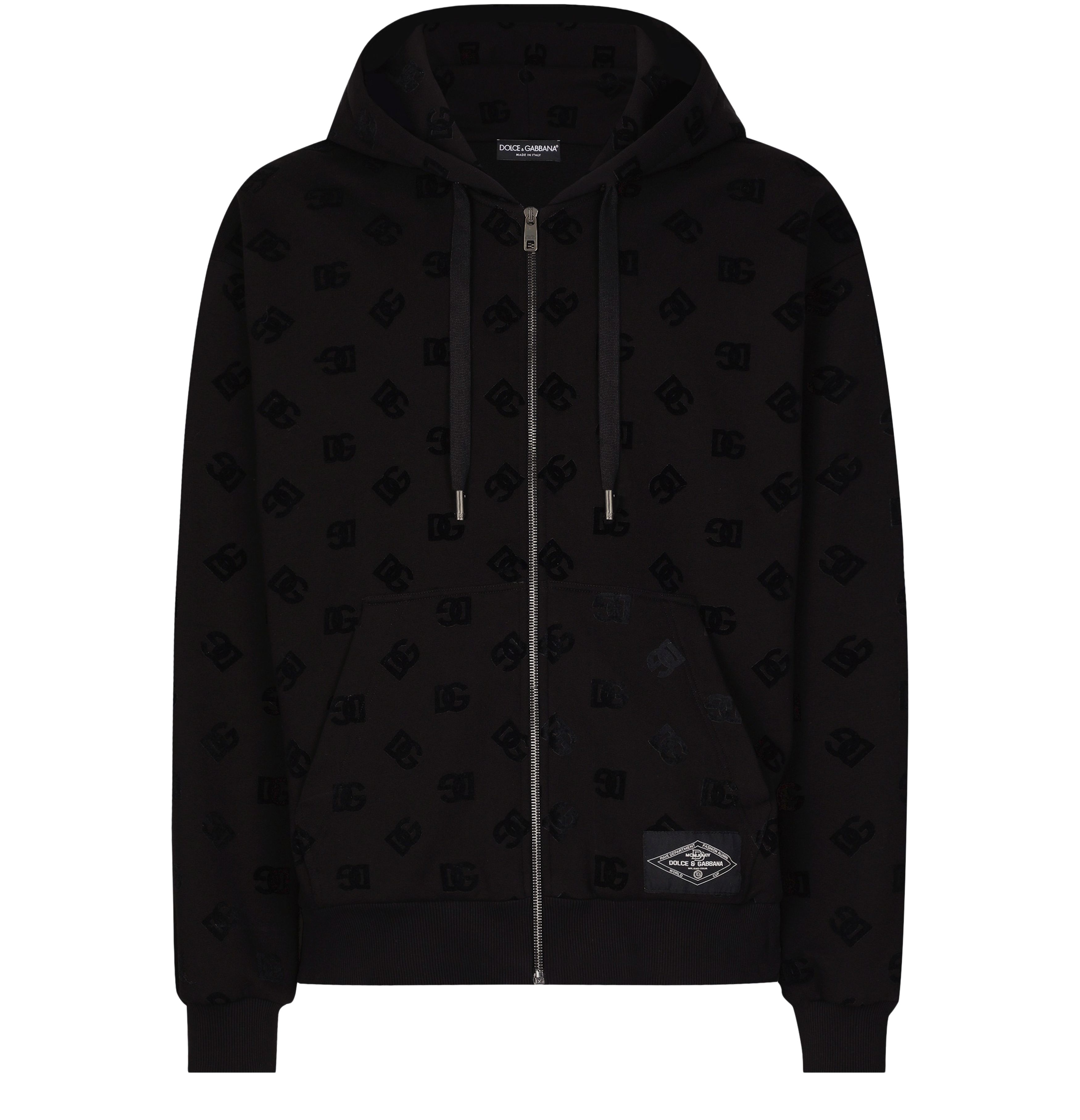 Dolce & Gabbana All-over DG print zip-up hoodie