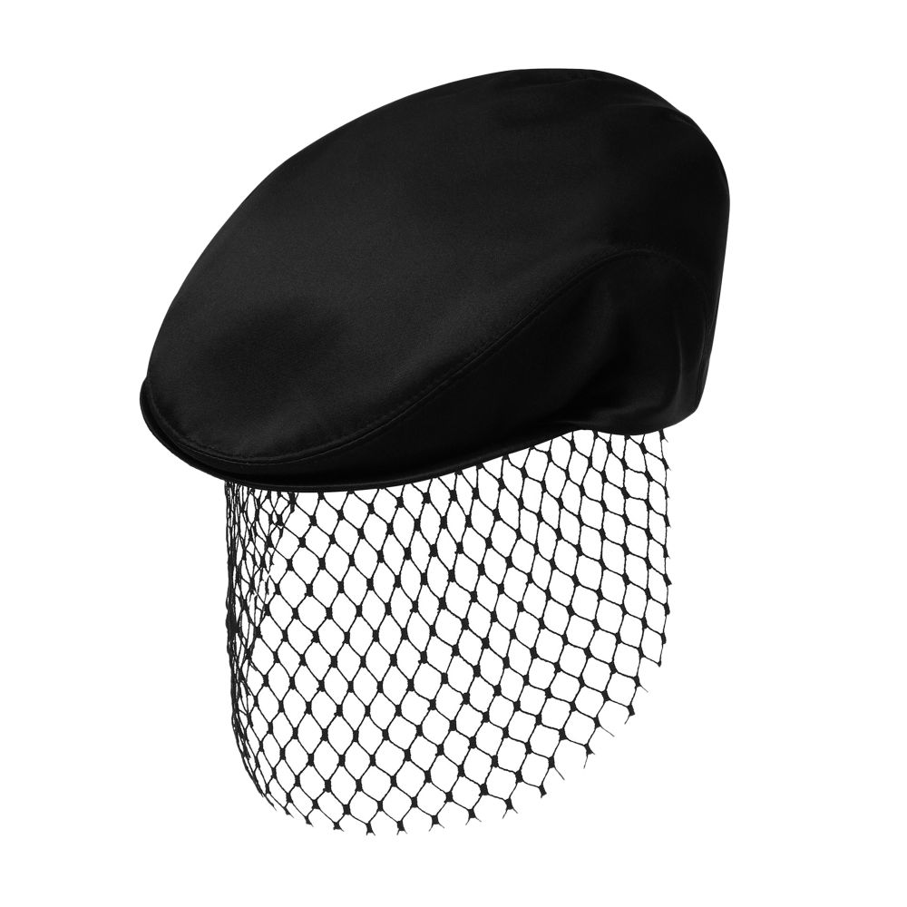 Dolce & Gabbana Silk satin flat cap with veil