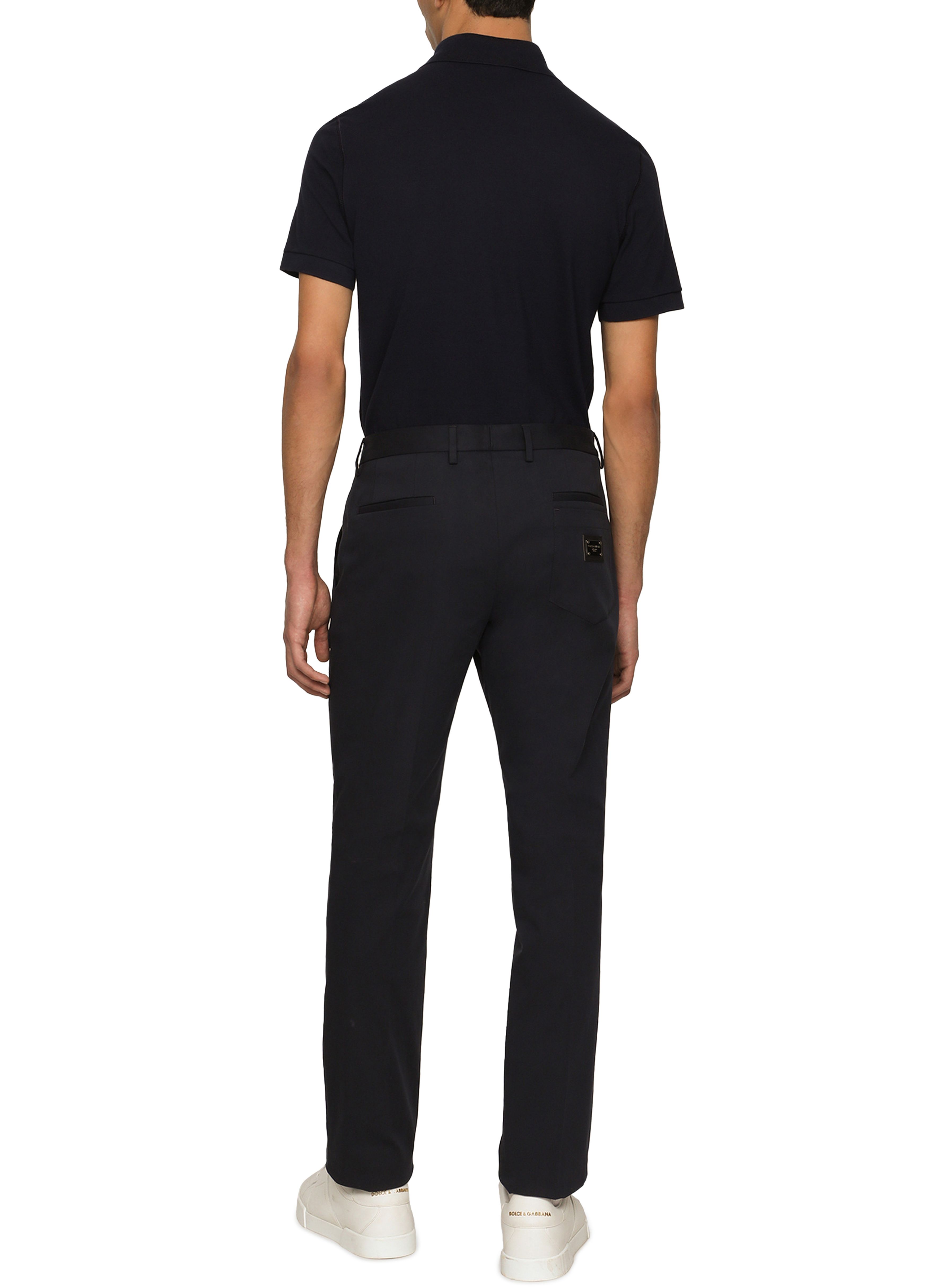 Dolce & Gabbana Stretch cotton pants with branded tag