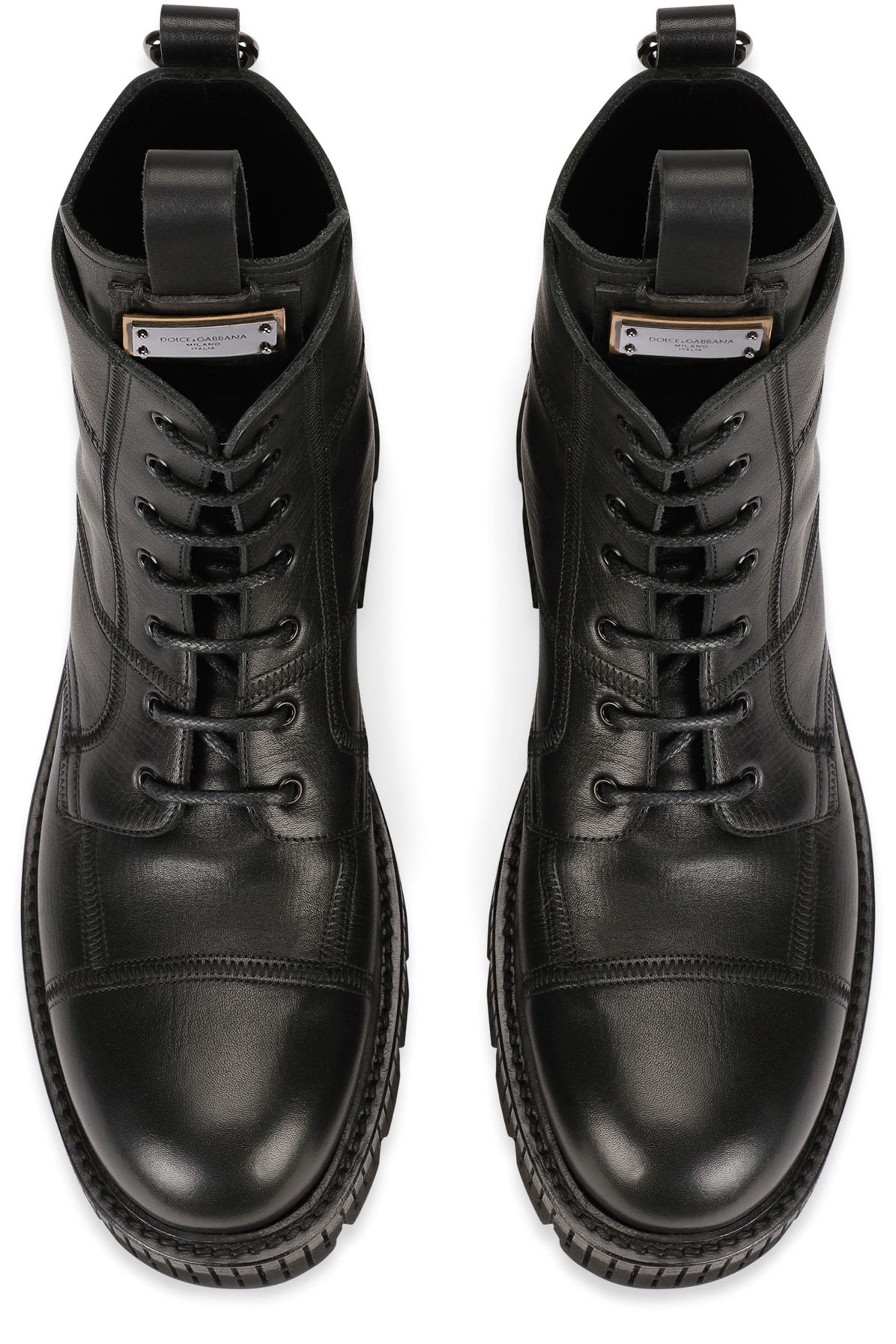 Dolce & Gabbana Boarded calfskin boots with extra-light sole