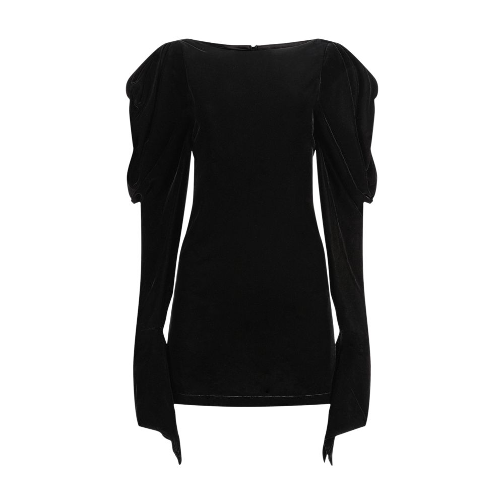 Nina Ricci Mini Velvet Dress With Puff Sleeves