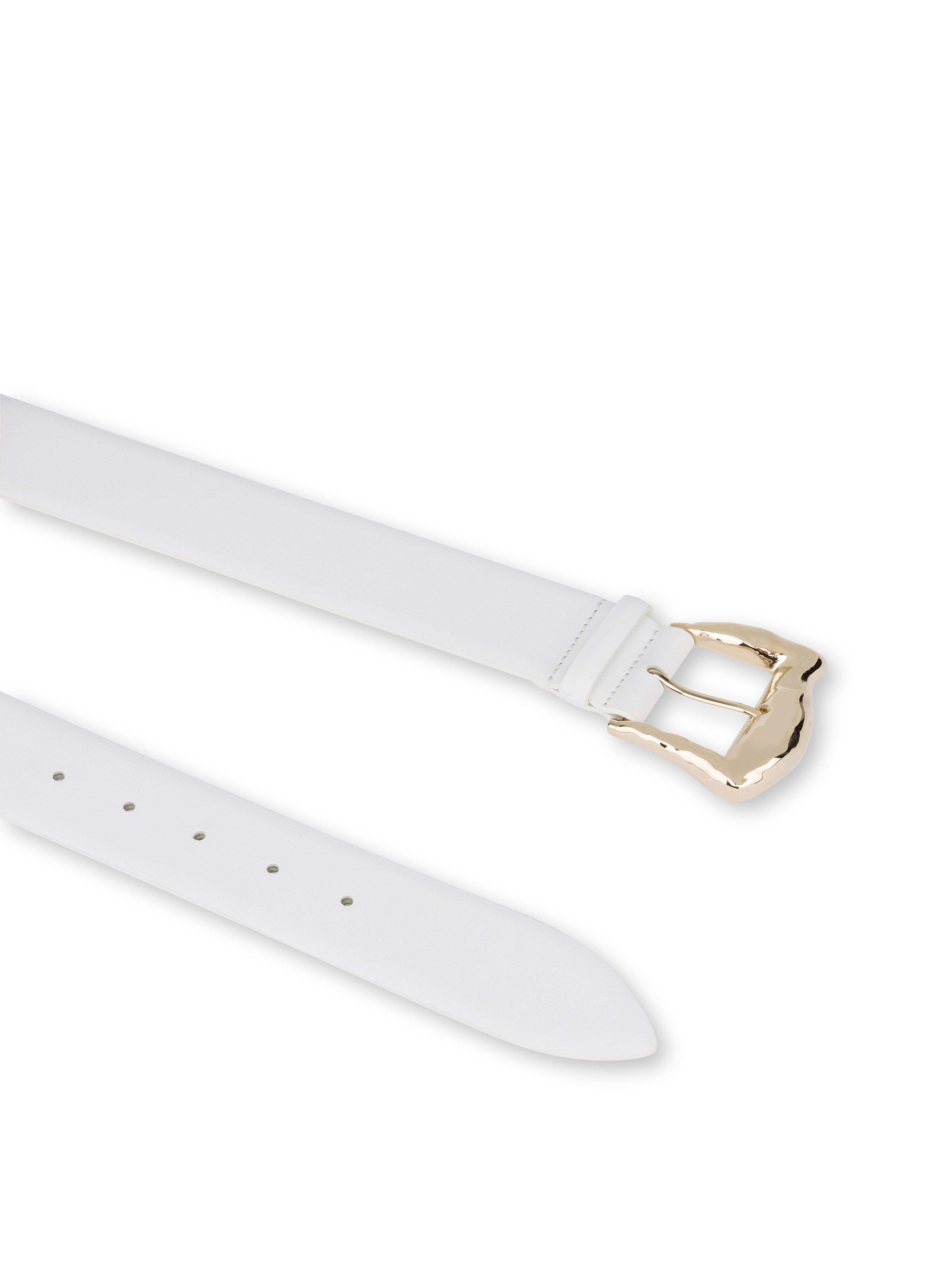 Alberta Ferretti Calfskin belt with hammered buckle