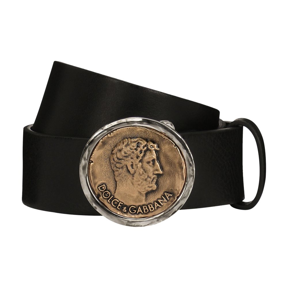 Dolce & Gabbana Logo Coin Leather Belt