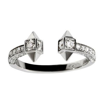  Rockaway open diamond & silver ring