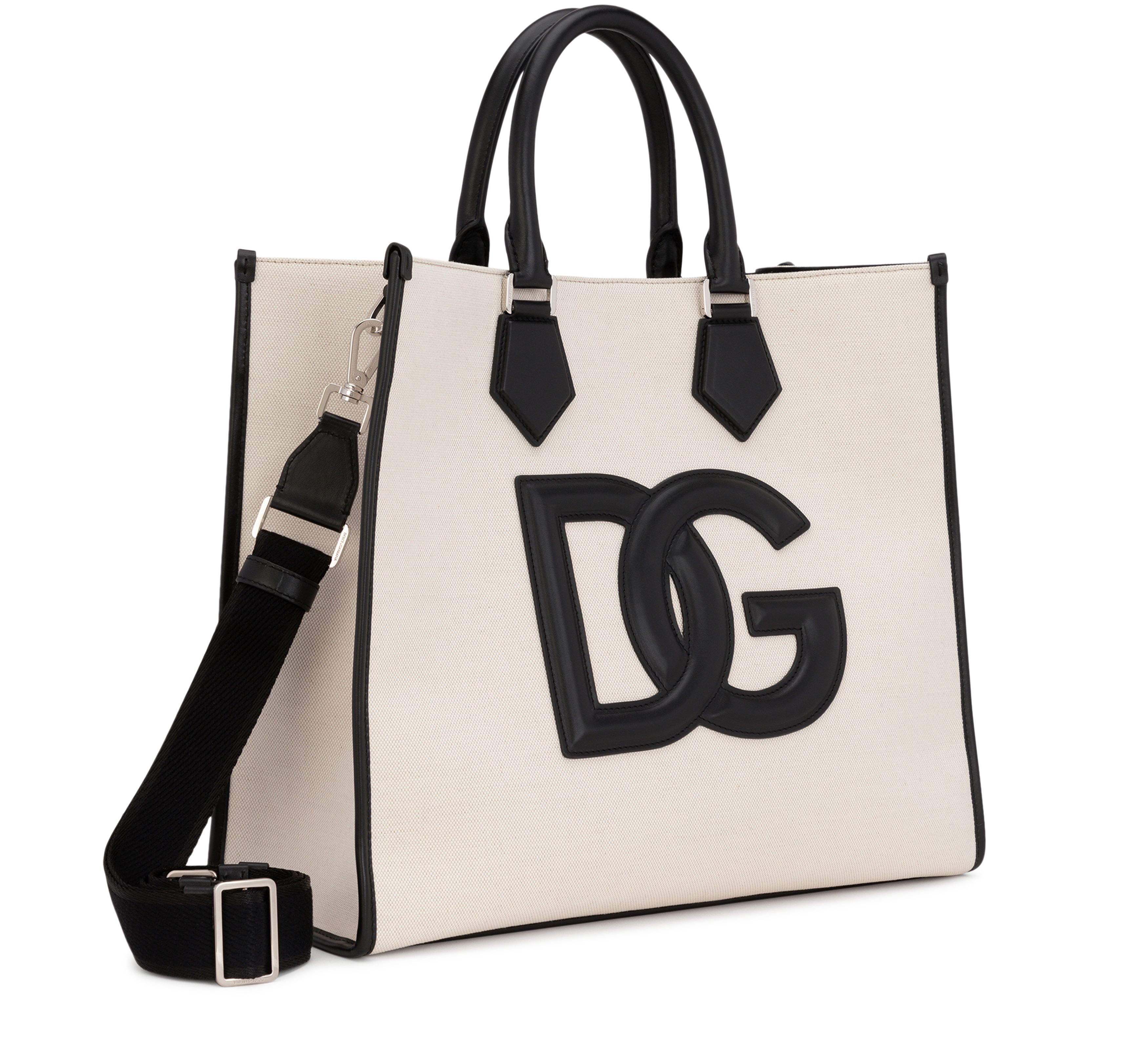 Dolce & Gabbana Canvas shopper with calfskin nappa details