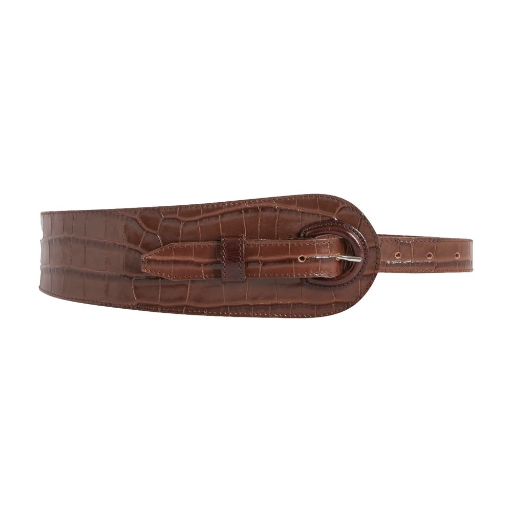  Embossed leather belt