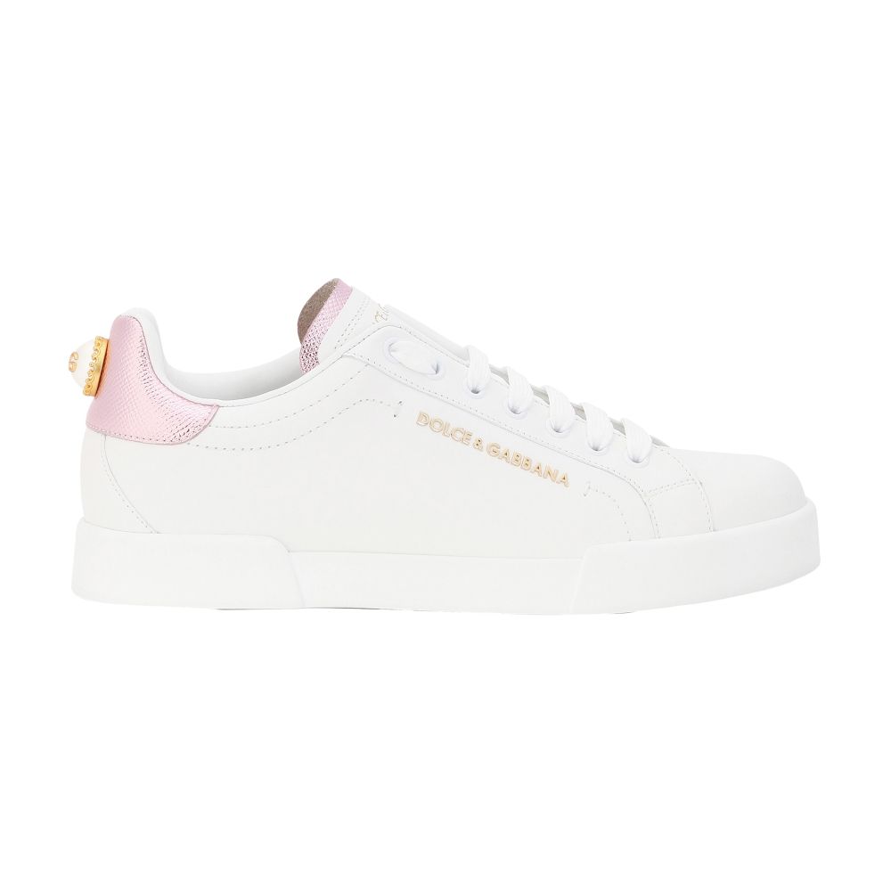 Dolce & Gabbana Portofino calfskin nappa sneakers with lettering