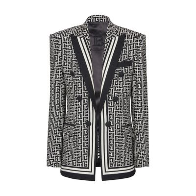 Balmain 6-button wool monogrammed jacket