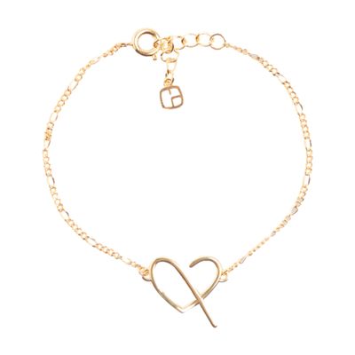  Golden brass CP heart bracelet