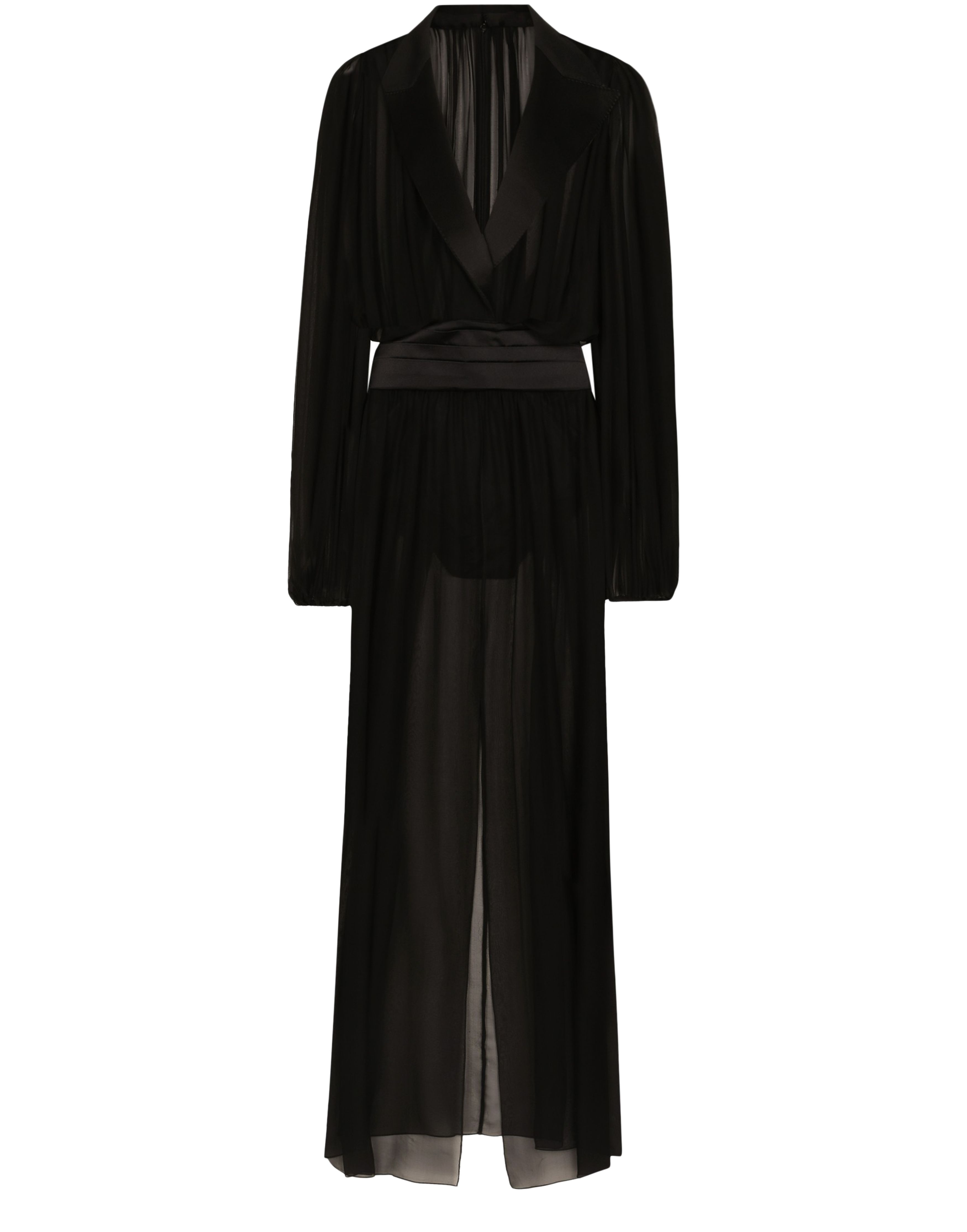 Dolce & Gabbana Silk chiffon tuxedo long dress