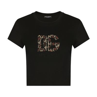 Dolce & Gabbana Short T-shirt with rhinestone