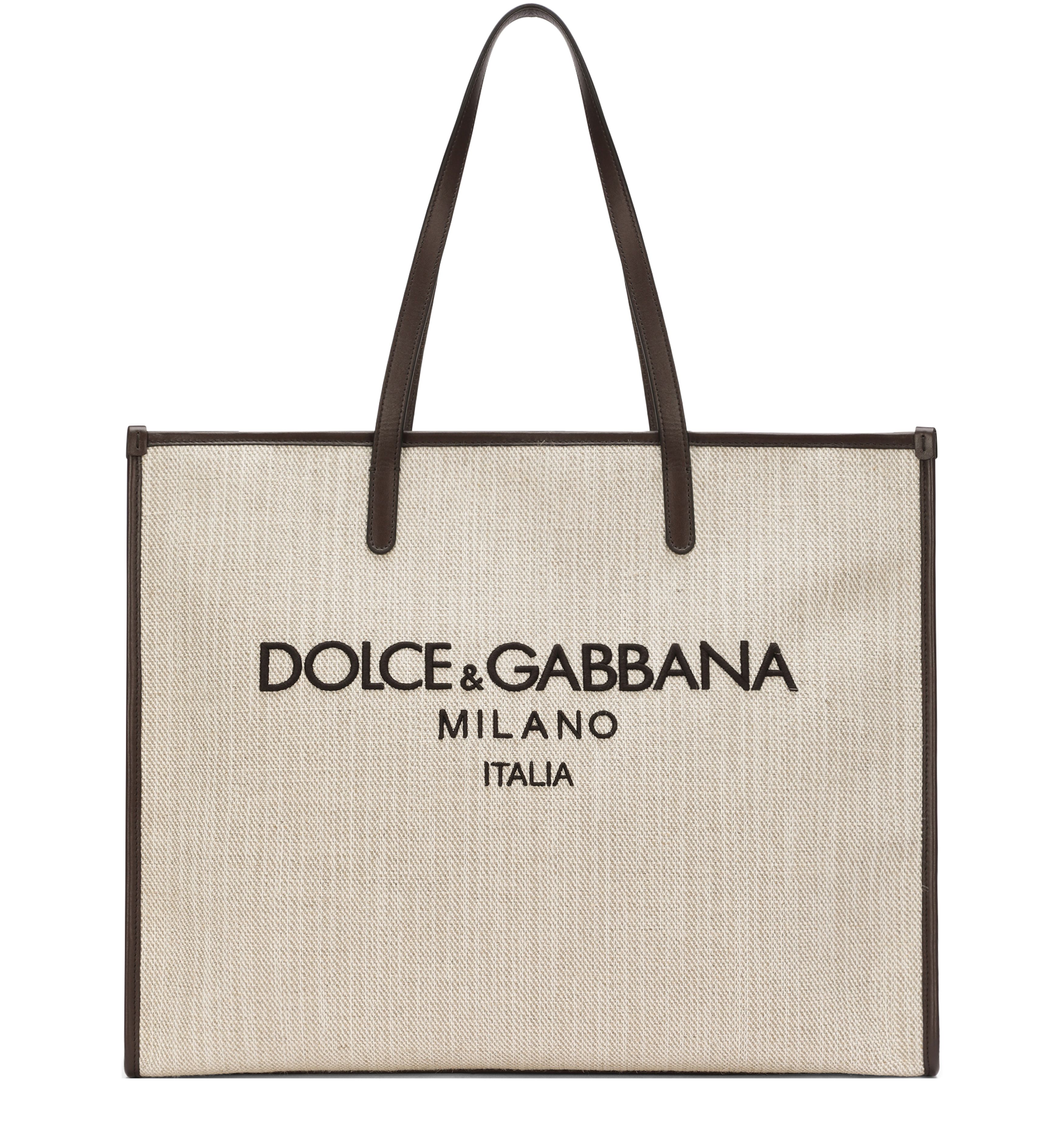 Dolce & Gabbana Large Structured Canvas Tote Bag