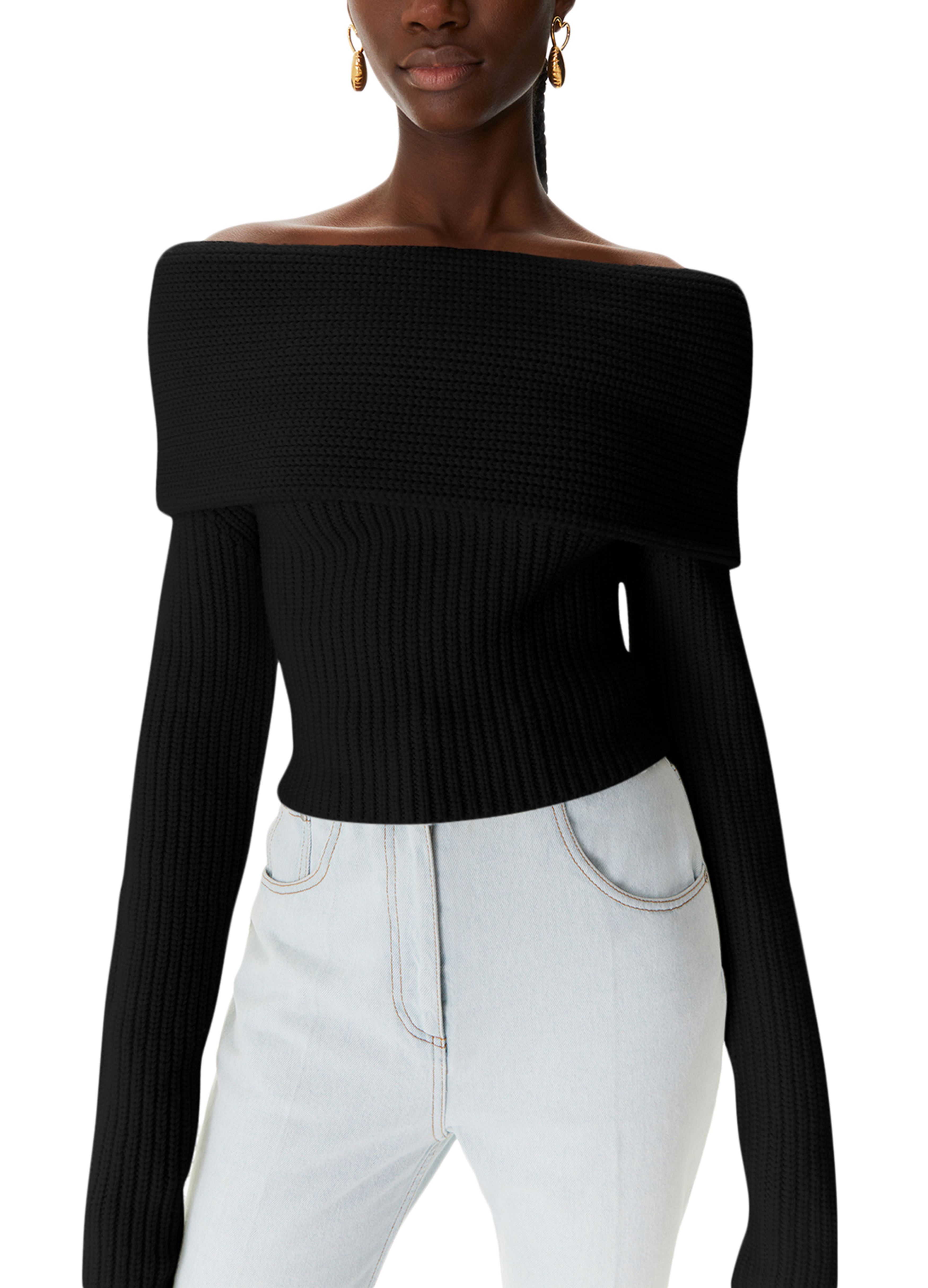 Nina Ricci Off-the-shoulder ribbed sweater