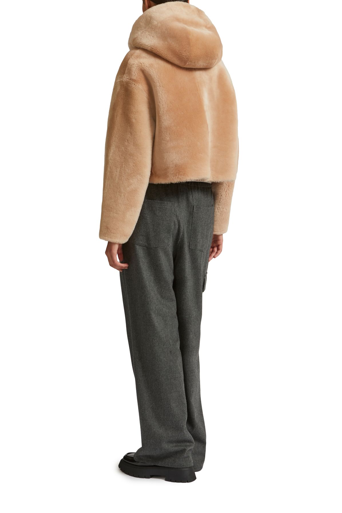 Yves Salomon Cropped merino jacket with hood