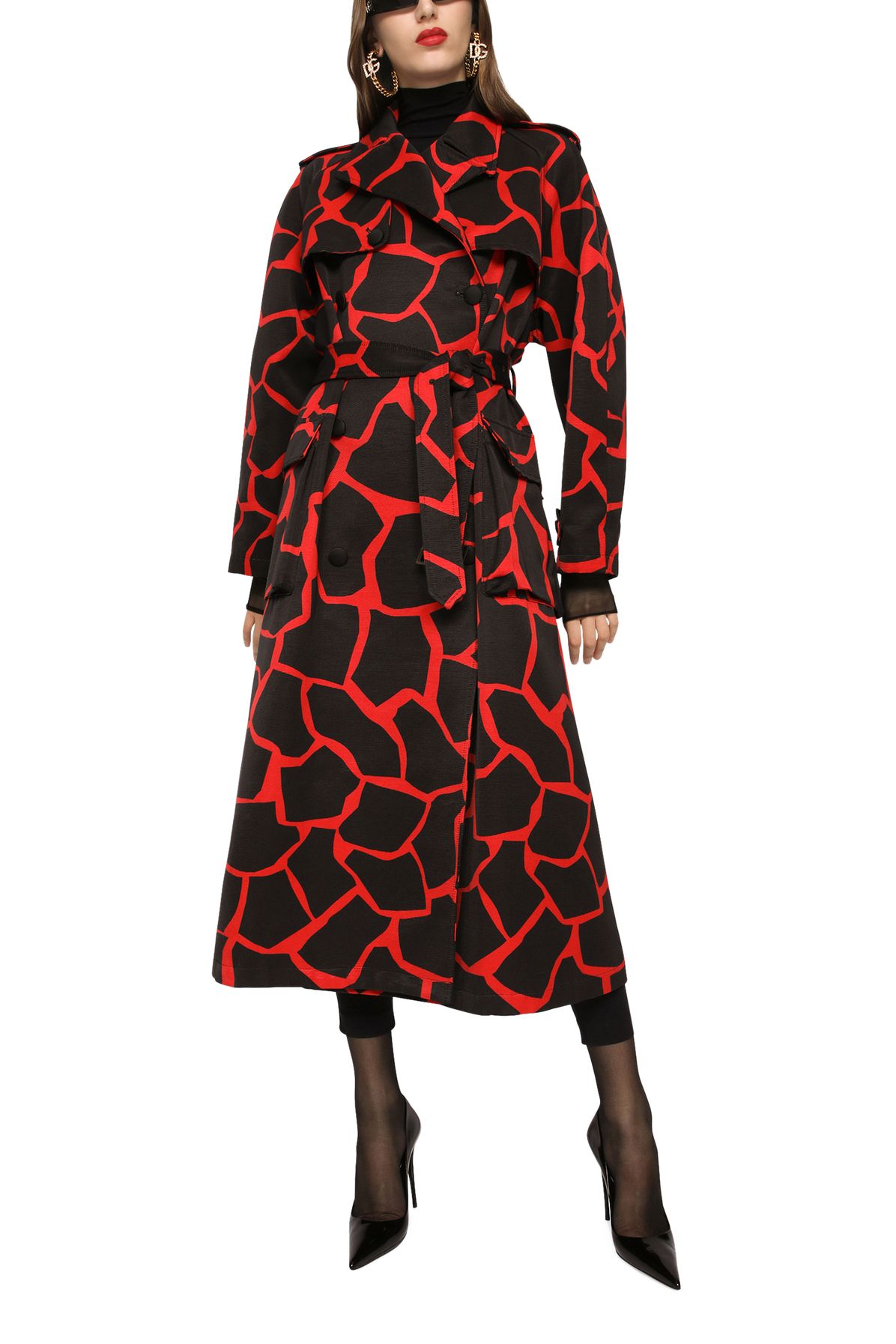 Dolce & Gabbana Giraffe-print ottoman trench coat