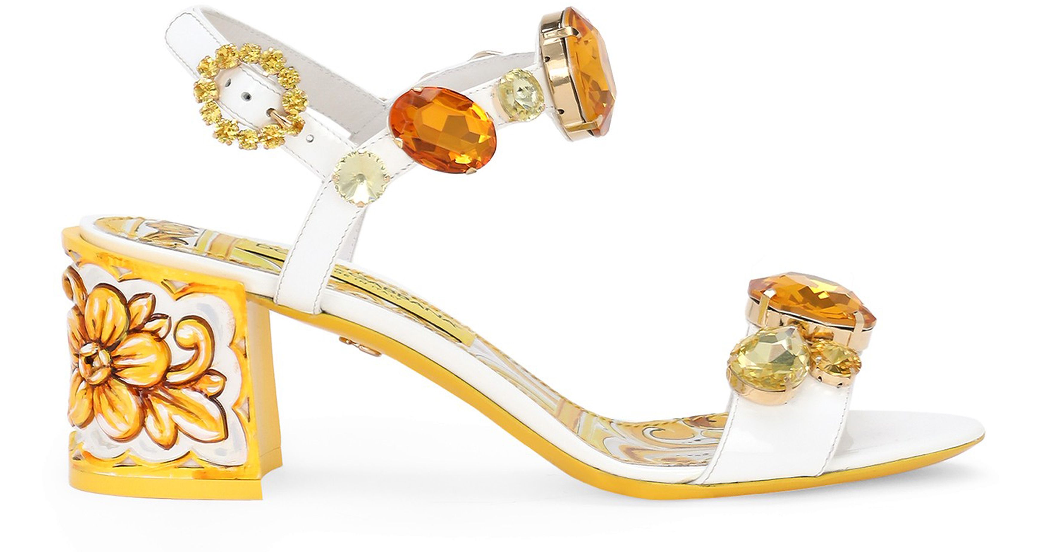 Dolce & Gabbana Painted heel leather sandals