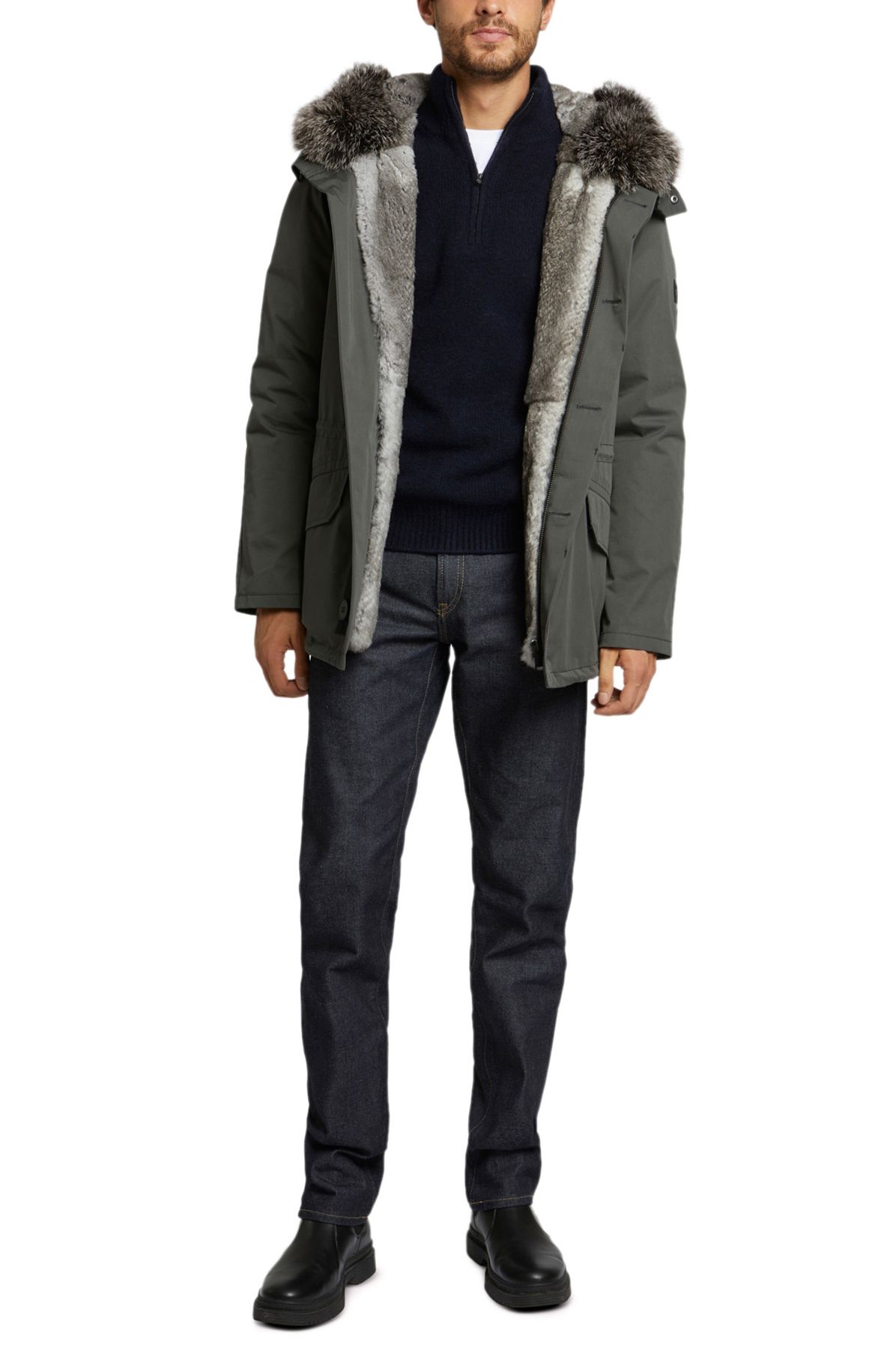 Yves Salomon Fur and technical cotton iconic parka