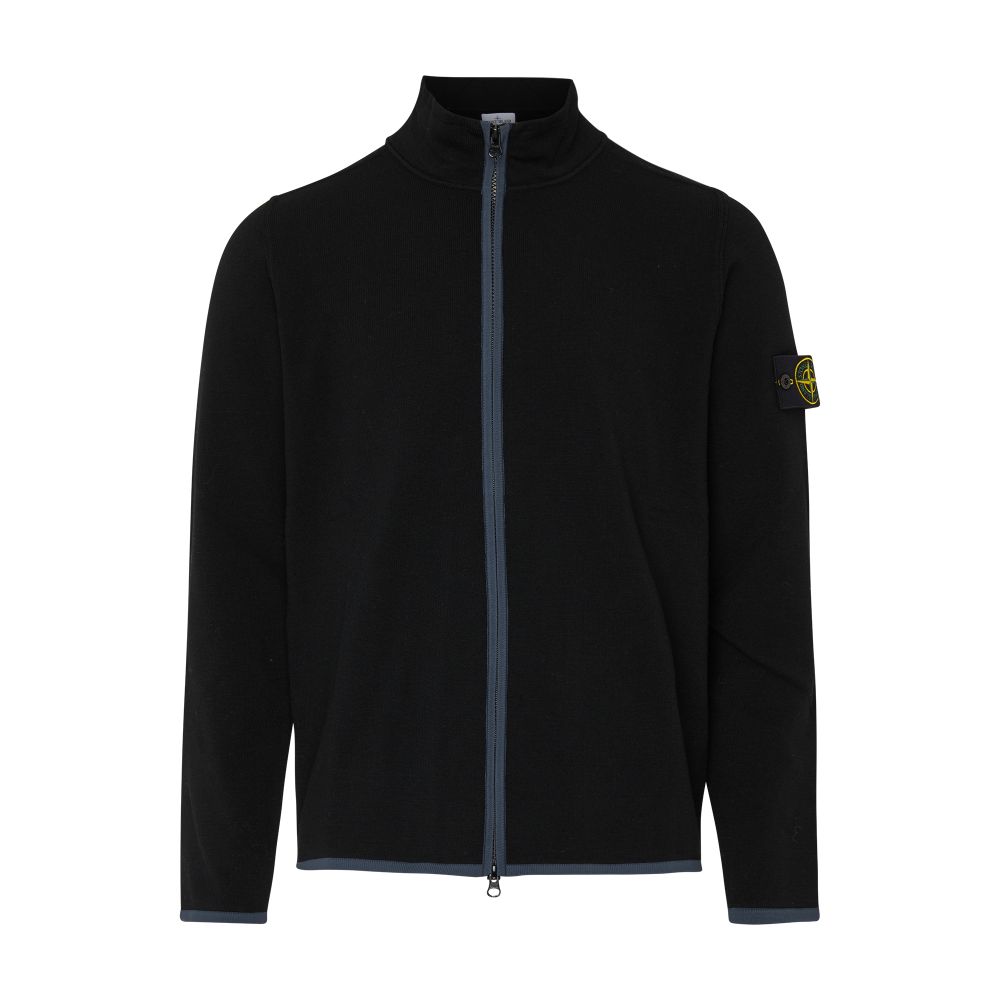 Stone Island Zip-up jacket with logo patch