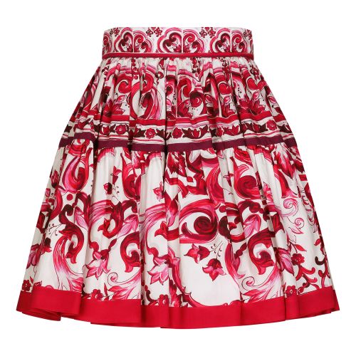 Dolce & Gabbana Short Maiolica Printed Popeline Skirt