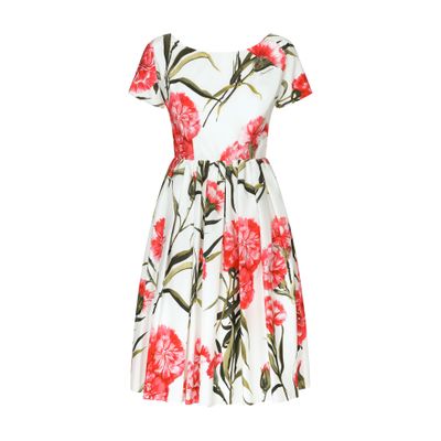 Dolce & Gabbana Carnation-print poplin dress