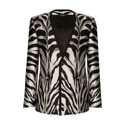 Dolce & Gabbana Zebra-design lamé jacquard Sicilia-fit jacket