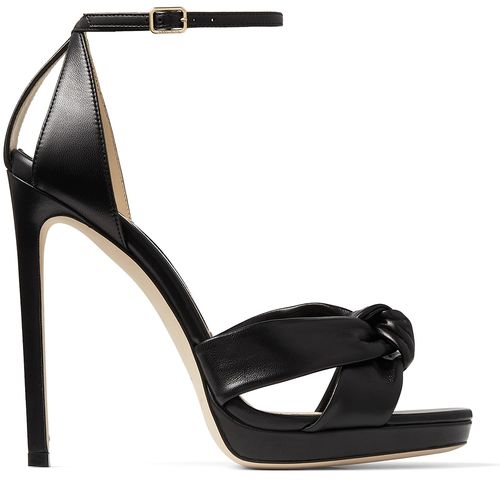 Jimmy Choo Rosie 120 Black Nappa Leather Platform Sandals