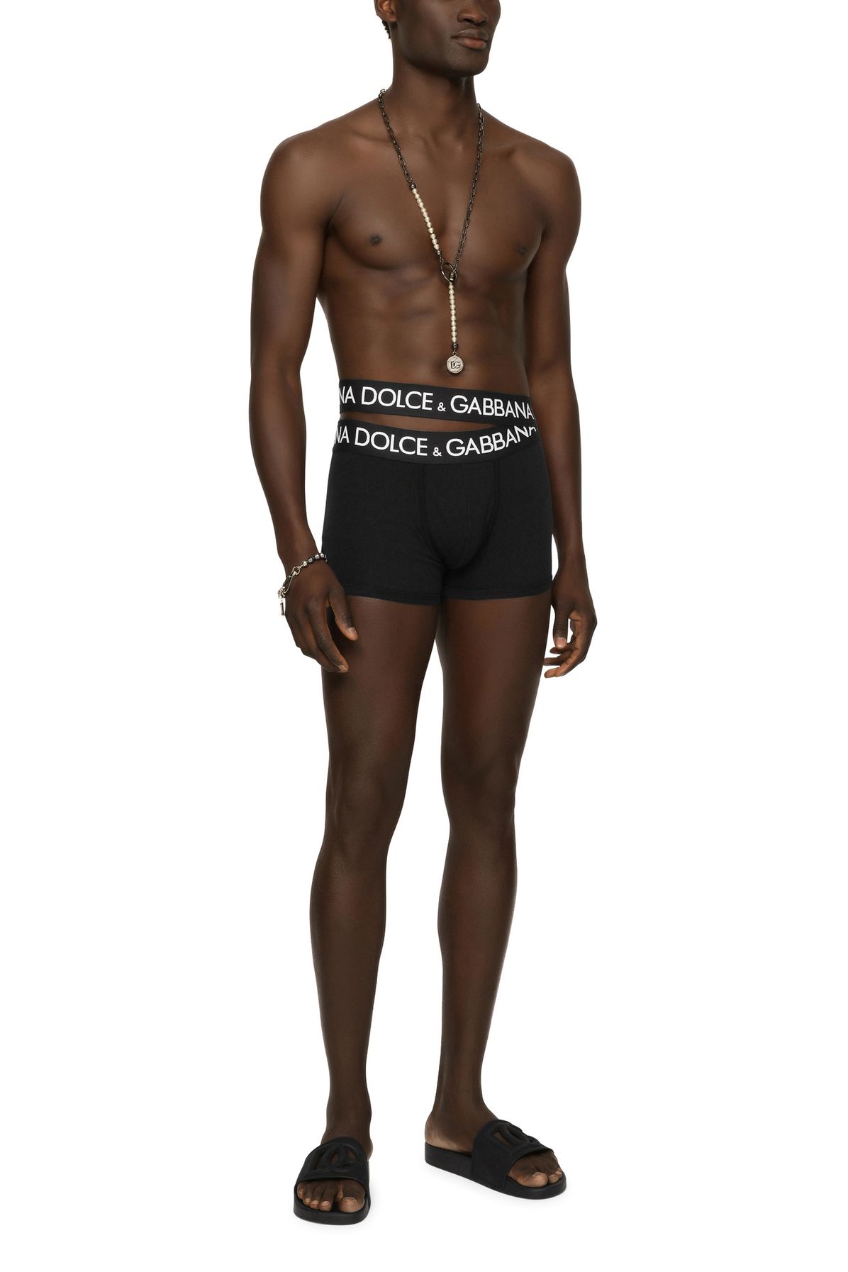 Dolce & Gabbana Two-way-stretch jersey boxers with double waistband