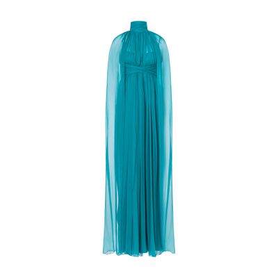 Alberta Ferretti Organic chiffon cape dress