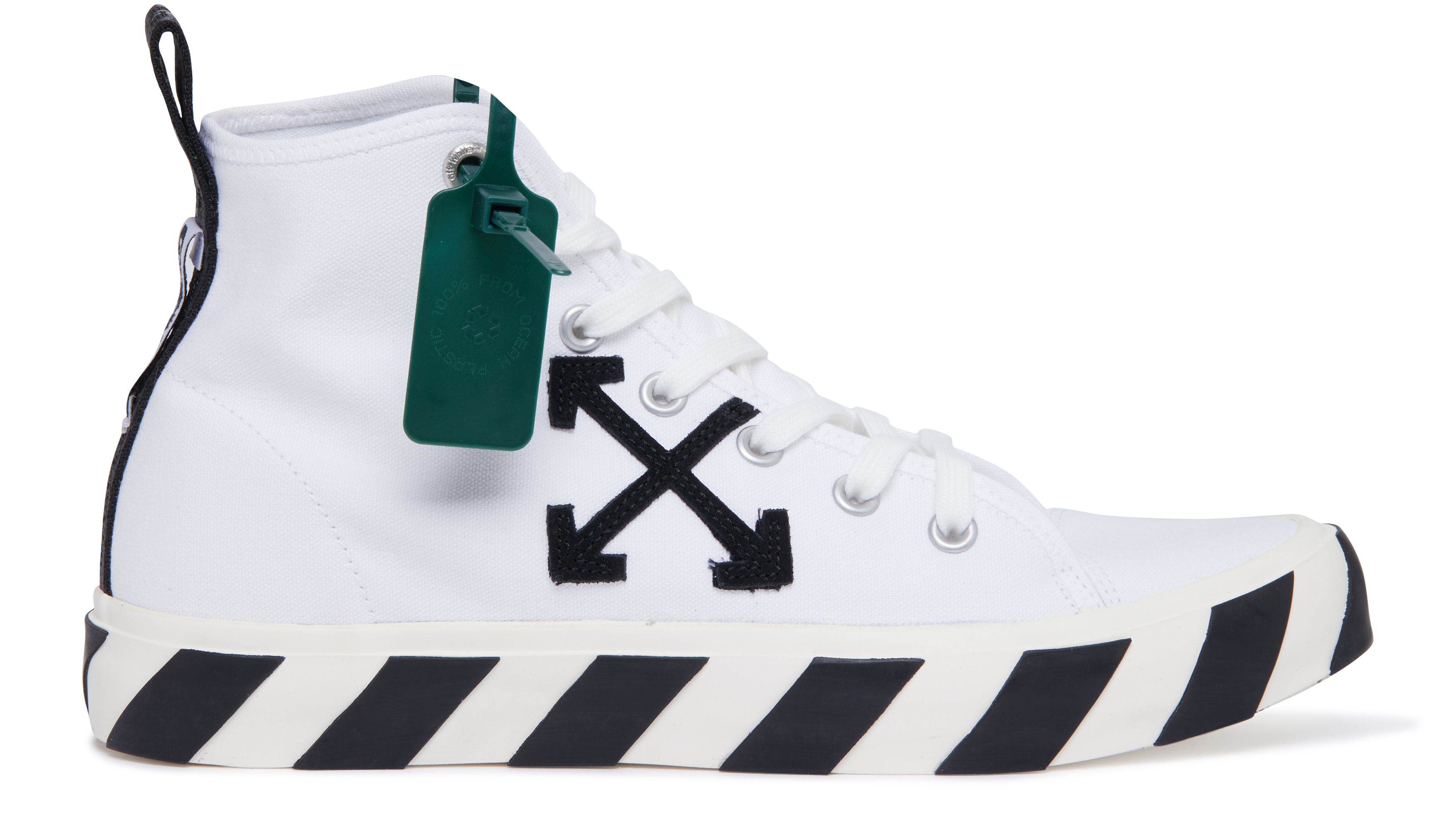 OFF-WHITE Mid top vulcanized canvas sneakers