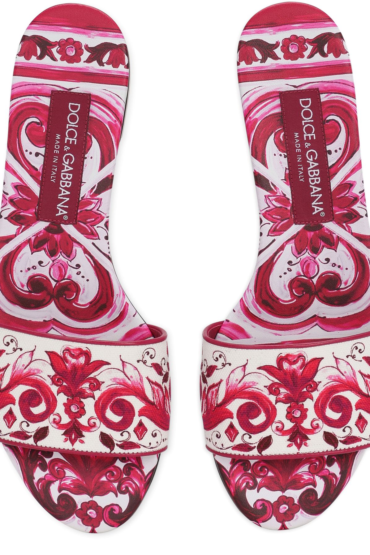 Dolce & Gabbana Printed Canvas Slide Sandals