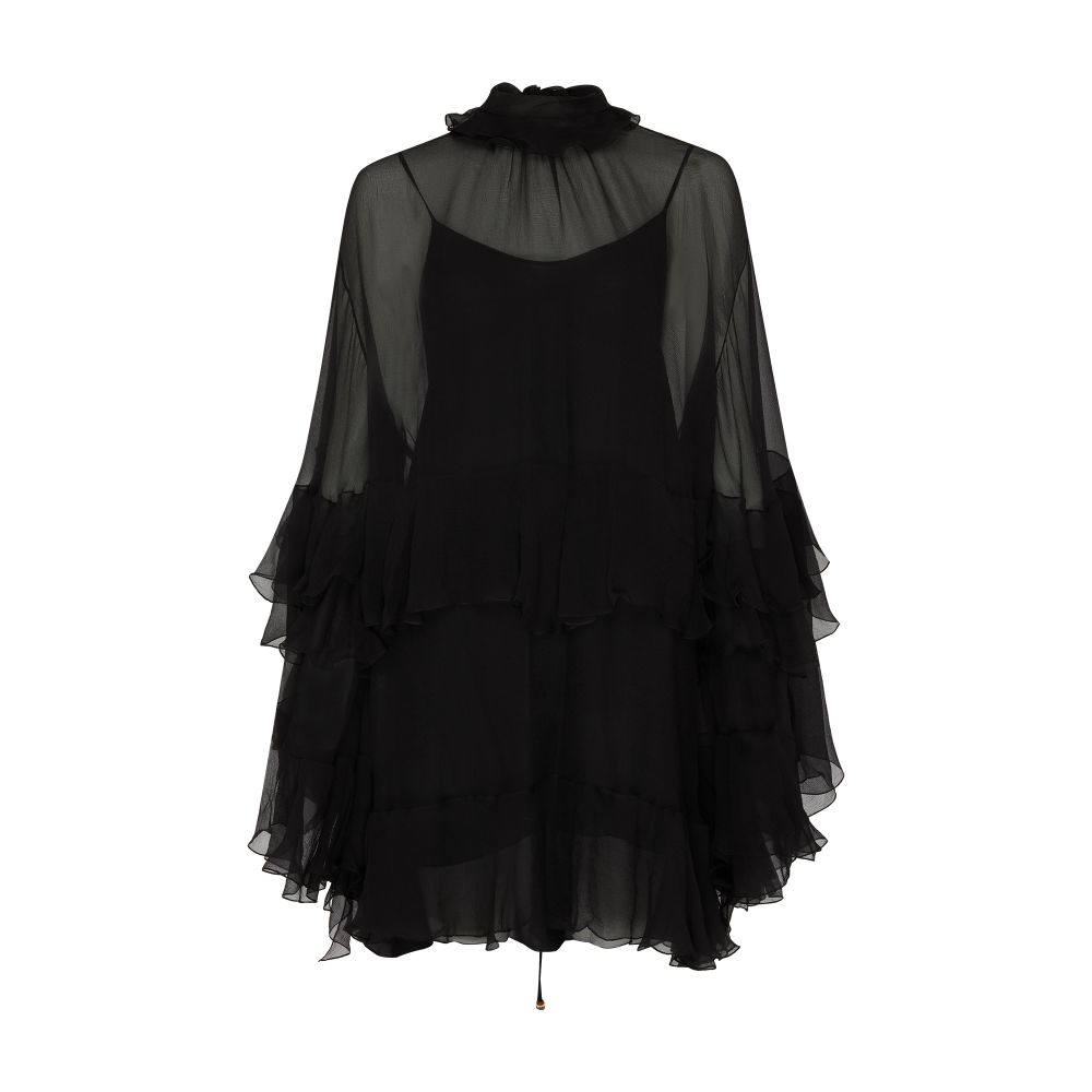 Chloé Ruched chiffon mini dress