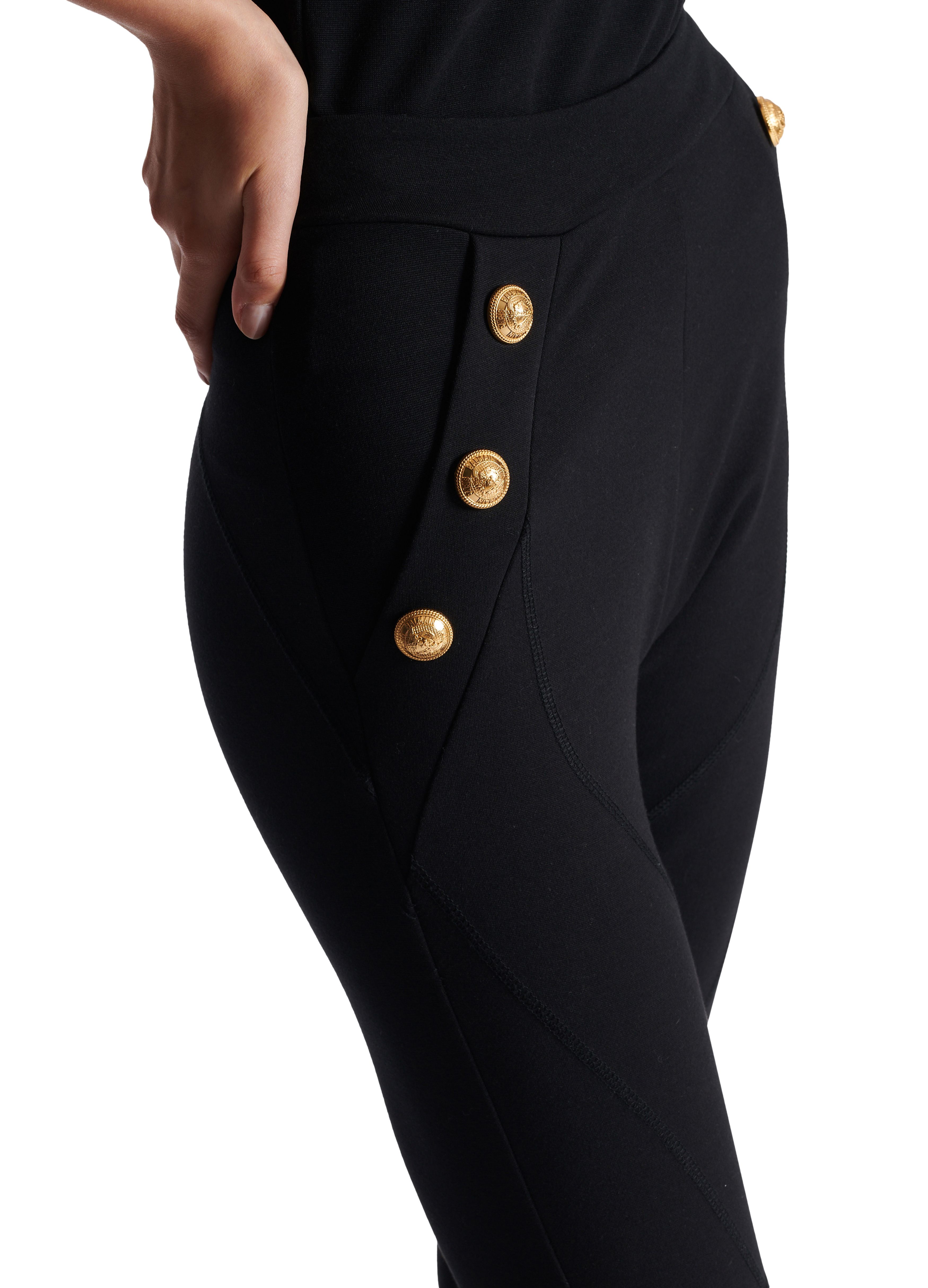 Balmain 6-Button Knit Leggings