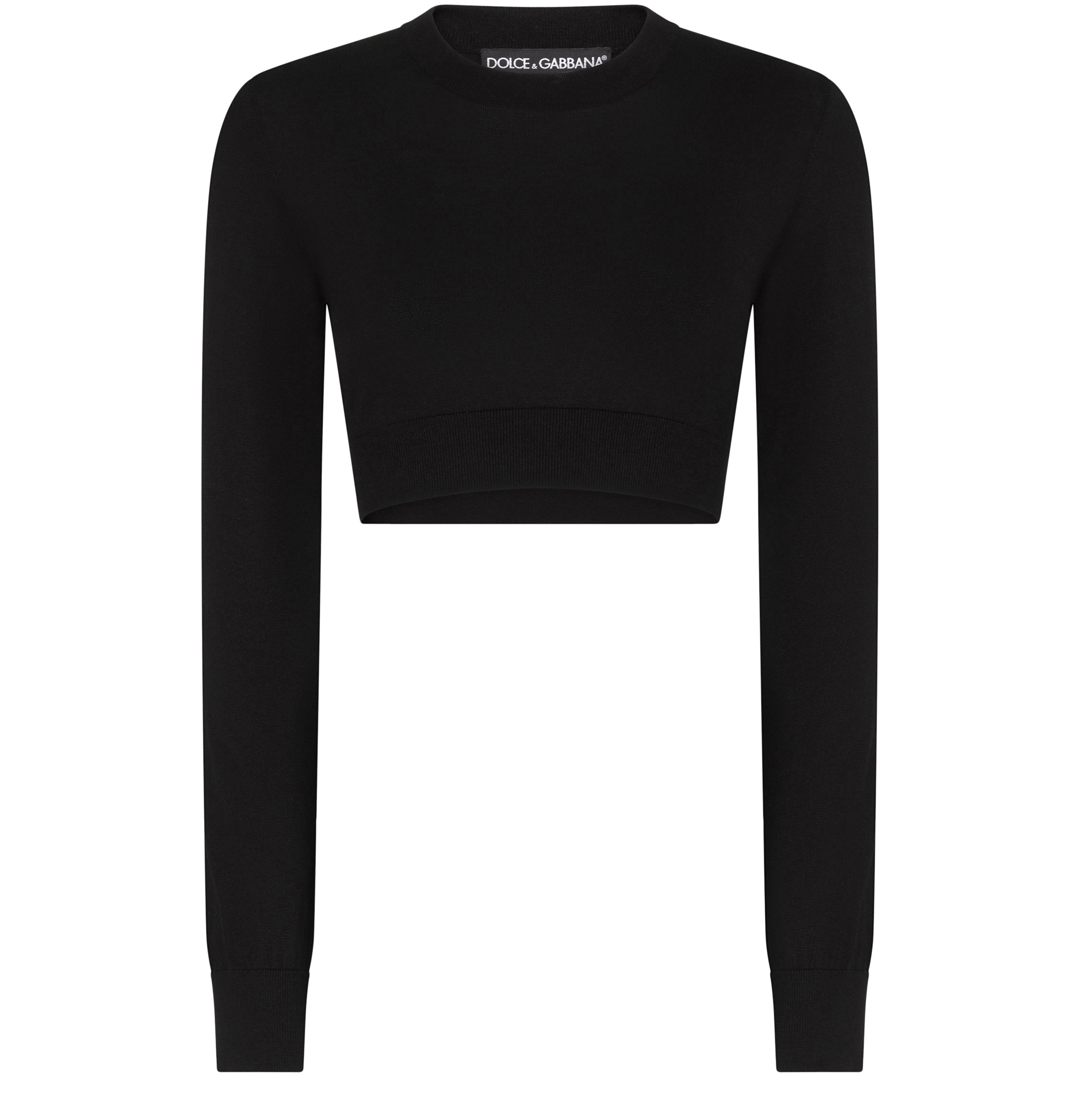 Dolce & Gabbana Cropped round-neck silk pullover